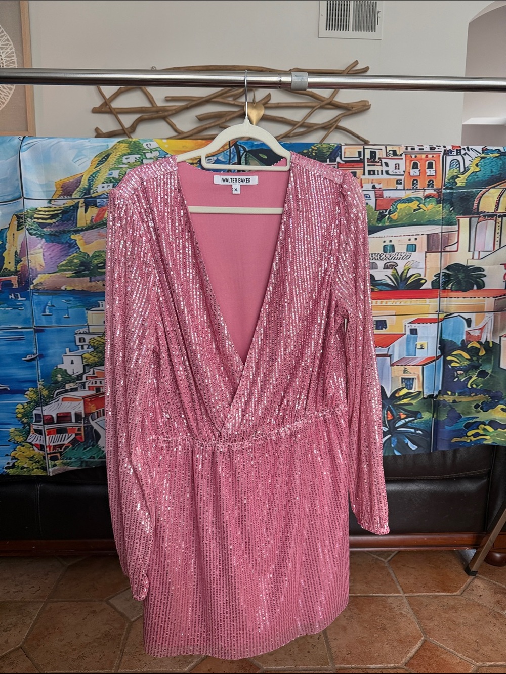Walter Baker Rose Pink Sequin Mini Dress
